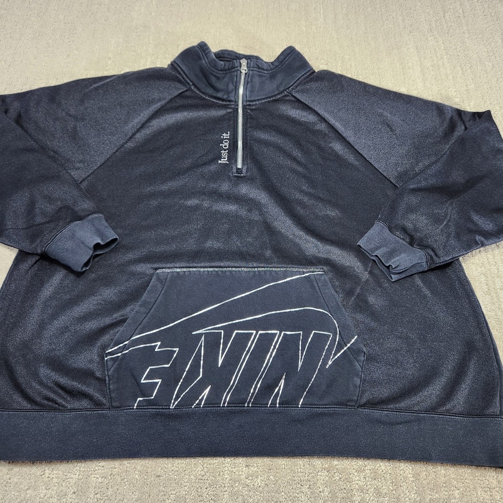 Nike Sweatshirt Women 2X Plus Icon Clash Fleece 1/4 Zip Black Athleisure Train